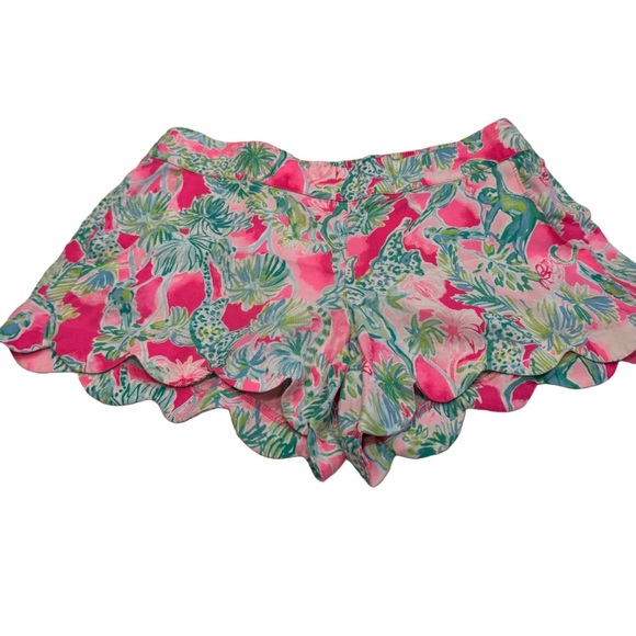 Lilly Pulitzer Women’s Dahlia Scalloped Elastic Shorts Multi-color Size M - Picture 1 of 10